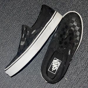 Black checkered vans. NEVER WORN